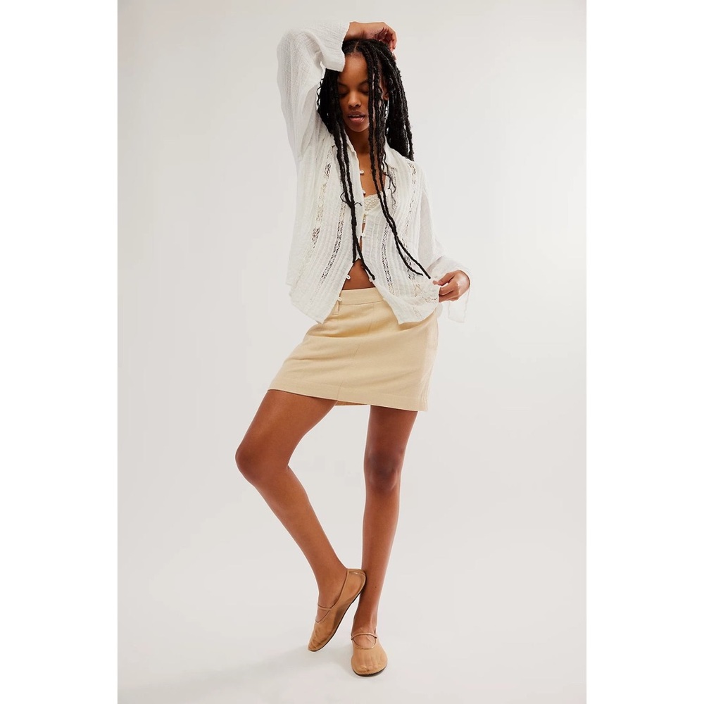 Free People Can't Blame Me Linen Mini Skirt